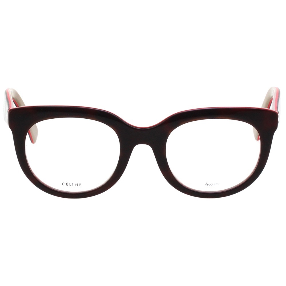 CÉLINE Eye Glasses CL41389F Tortoise with Beige Round Browline Frame